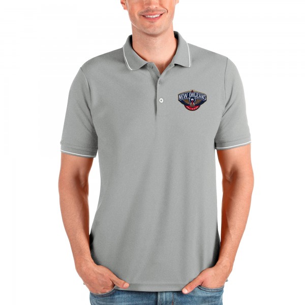 Поло New Orleans Pelicans Antigua Affluent - Heathered Gray