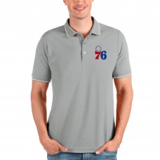 Поло Philadelphia 76ers Antigua Affluent - Heathered Gray