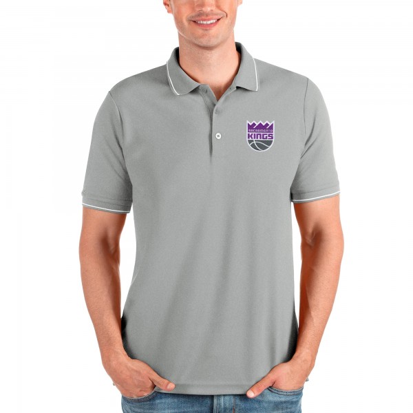 Поло Sacramento Kings Antigua Affluent - Heathered Gray