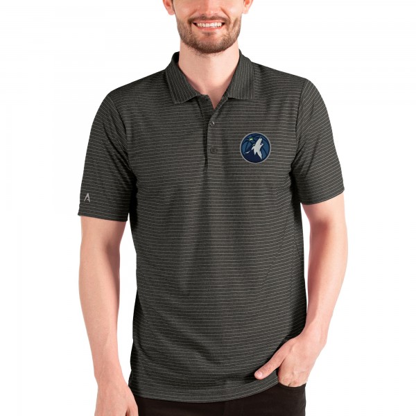 Поло Minnesota Timberwolves Antigua Esteem - Heathered Black/Silver