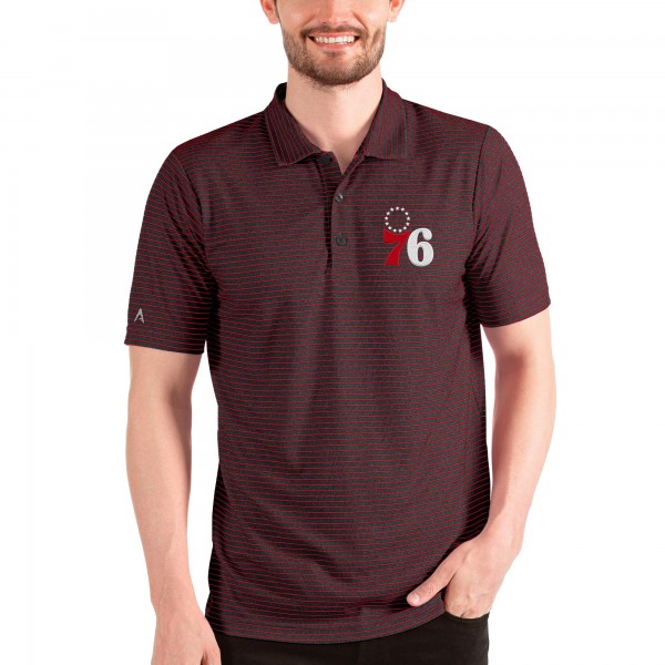 Поло Philadelphia 76ers Antigua Esteem - Heathered Black/Red