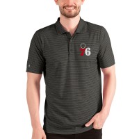 Поло Philadelphia 76ers Antigua Esteem - Heathered Black/Silver