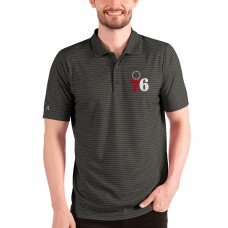 Поло Philadelphia 76ers Antigua Esteem - Heathered Black/Silver