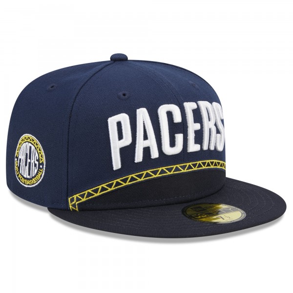 Бейсболка Indiana Pacers New Era 2022/23 City Edition Official 59FIFTY - Navy