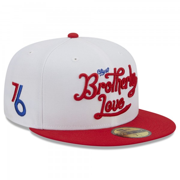 Бейсболка Philadelphia 76ers New Era 2022/23 City Edition Official 59FIFTY - Navy