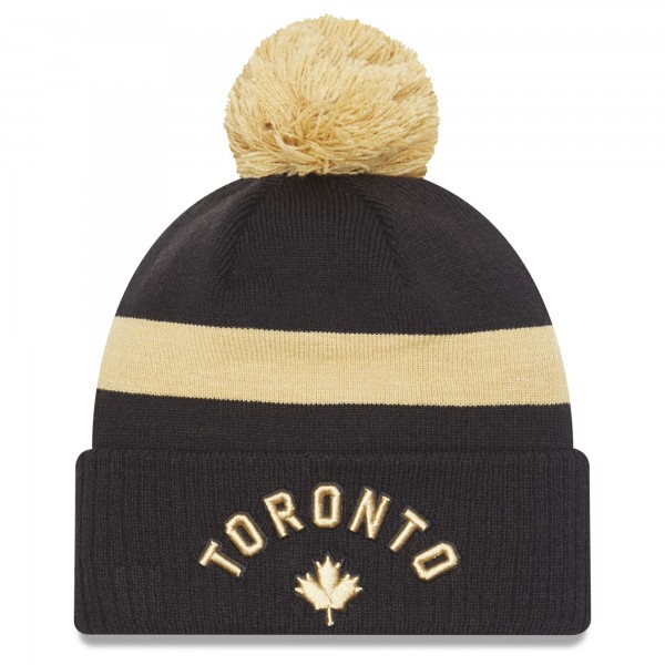 Шапка с помпоном Toronto Raptors New Era 2022/23 City Edition Official Cuffed - Black
