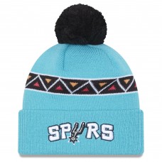 San Antonio Spurs New Era 2022/23 City Edition Official Cuffed Pom Knit Hat - Gray