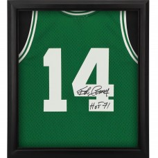 Autographed Boston Celtics Bob Cousy Fanatics Authentic Mitchell & Ness Kelly Green Swingman Jersey Shadowbox with HOF 71 Inscription