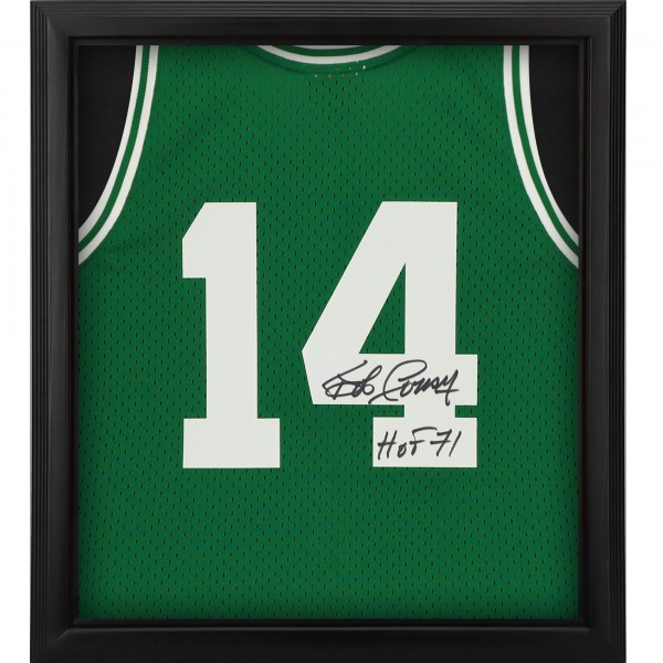 Autographed Boston Celtics Bob Cousy Fanatics Authentic Mitchell & Ness Kelly Green Swingman Jersey Shadowbox with HOF 71 Inscription
