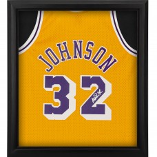 Игровая джерси Autographed Los Angeles Lakers Magic Johnson Fanatics Authentic Mitchell & Ness Gold Swingman Shadowbox