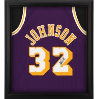Игровая джерси Autographed Los Angeles Lakers Magic Johnson Fanatics Authentic Mitchell & Ness Purple Swingman Shadowbox