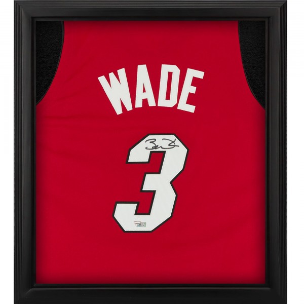 Игровая джерси Autographed Miami Heat Dwyane Wade Fanatics Authentic Mitchell & Ness Red Authentic Shadowbox