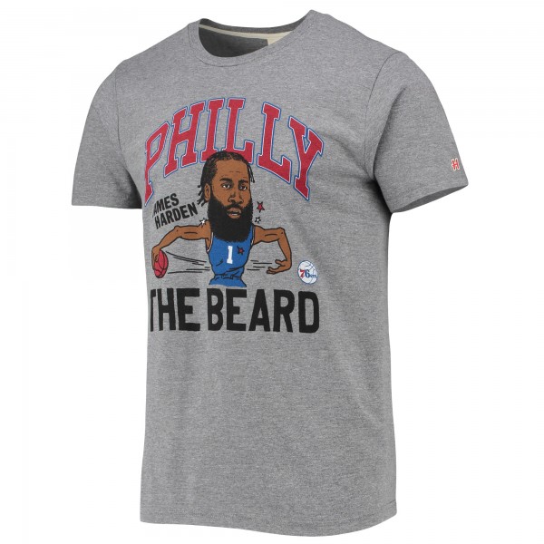 Футболка James Harden Philadelphia 76ers Homage Caricature Tri-Blend - Heathered Gray