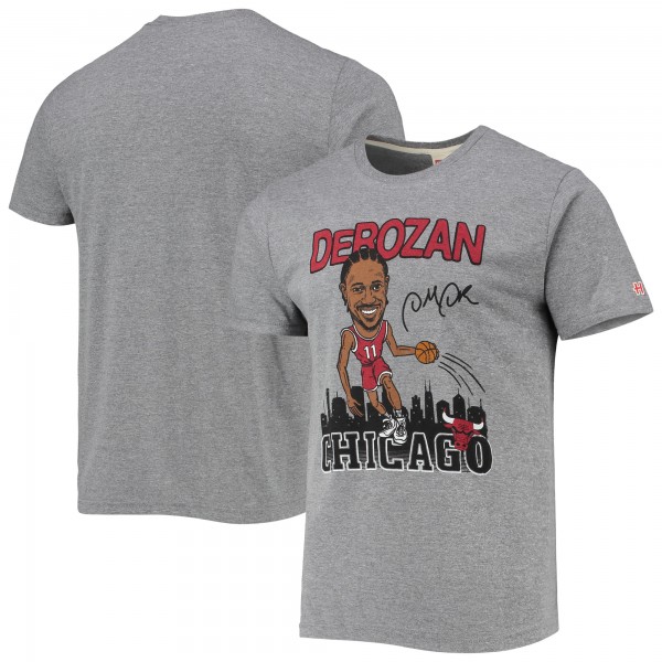 Футболка DeMar DeRozan Chicago Bulls Homage Caricature Tri-Blend - Heathered Gray