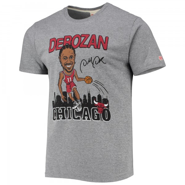 Футболка DeMar DeRozan Chicago Bulls Homage Caricature Tri-Blend - Heathered Gray
