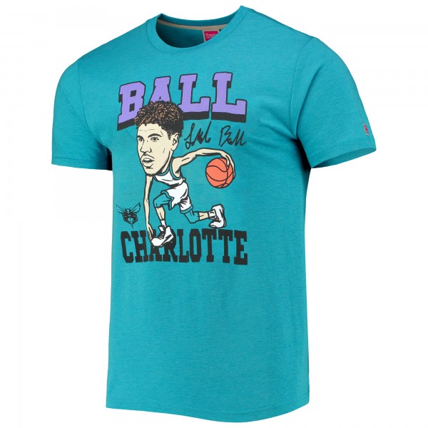 Футболка LaMelo Ball Charlotte Hornets Homage Caricature Tri-Blend - Heathered Teal
