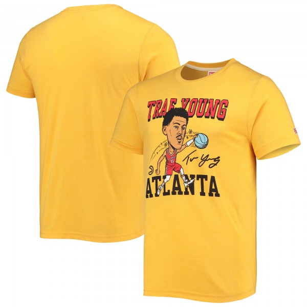 Футболка Trae Young Atlanta Hawks Homage Caricature Tri-Blend - Gold
