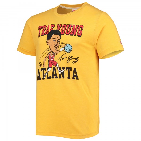 Футболка Trae Young Atlanta Hawks Homage Caricature Tri-Blend - Gold