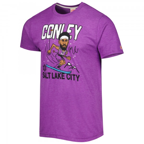 Футболка Mike Conley Utah Jazz Homage Caricature Tri-Blend - Heathered Purple