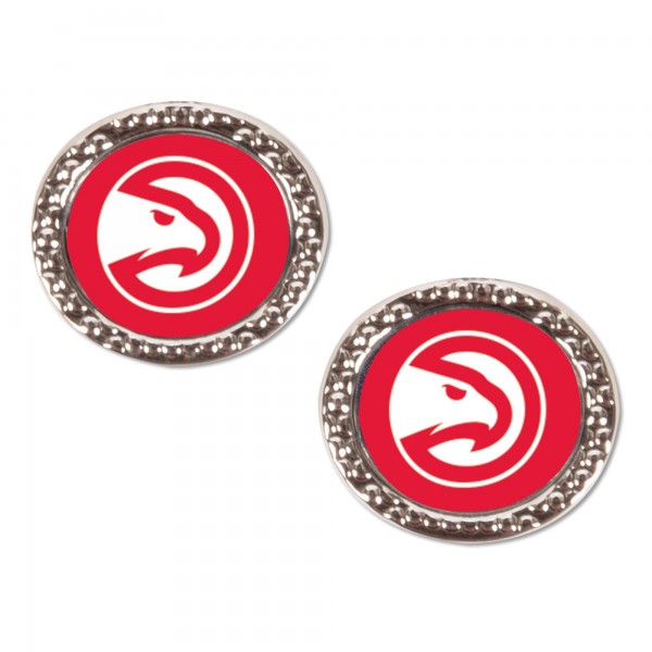 Atlanta Hawks WinCraft Round Team Post Earring