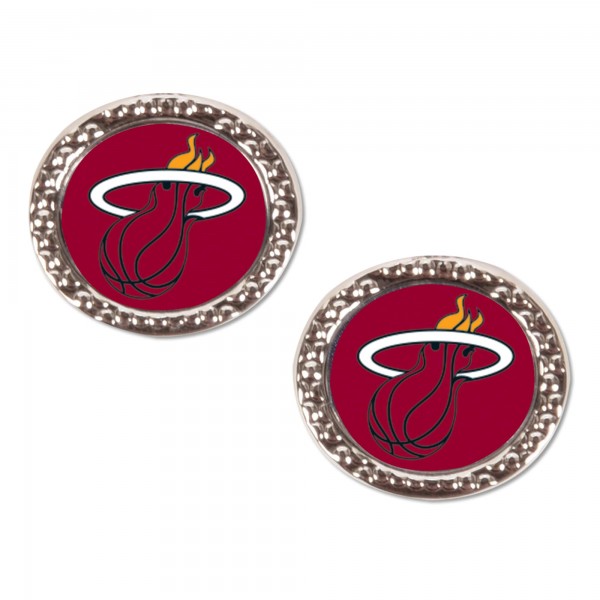 Miami Heat WinCraft Round Team Post Earring