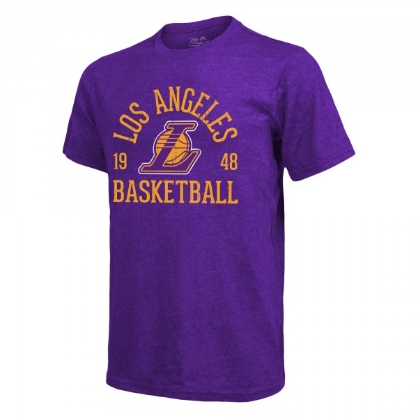 Футболка Los Angeles Lakers Majestic Threads Ball Hog Logo Tri-Blend - Heathered Purple