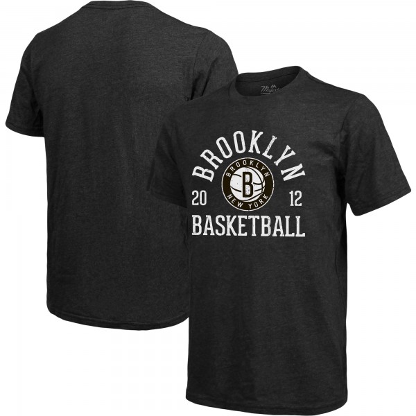 Футболка Brooklyn Nets Majestic Threads Ball Hog Tri-Blend - Heathered Black