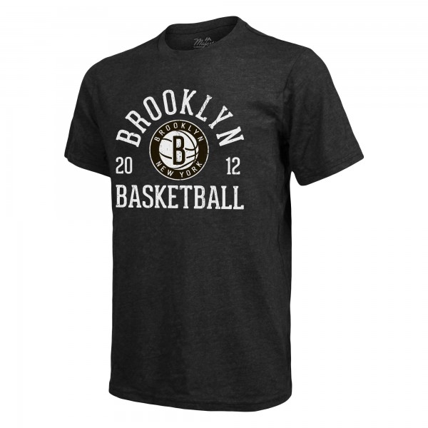 Футболка Brooklyn Nets Majestic Threads Ball Hog Tri-Blend - Heathered Black