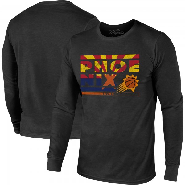 Футболка с длинным рукавом Phoenix Suns Majestic Threads City and State Tri-Blend - Black