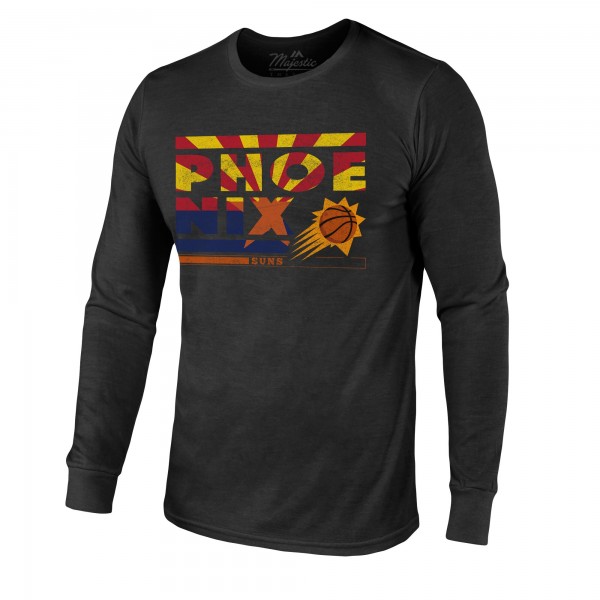 Футболка с длинным рукавом Phoenix Suns Majestic Threads City and State Tri-Blend - Black