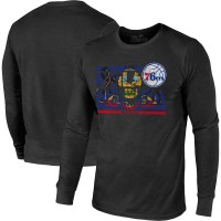 Футболка с длинным рукавом Philadelphia 76ers Majestic Threads City and State Tri-Blend - Black