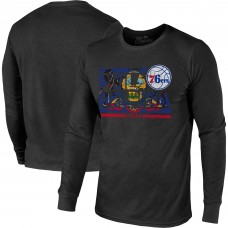 Футболка с длинным рукавом Philadelphia 76ers Majestic Threads City and State Tri-Blend - Black