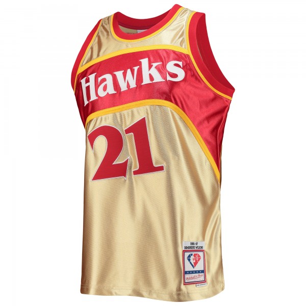 Игровая форма Dominique Wilkins Atlanta Hawks Mitchell & Ness 75th Anniversary 1986-87 Hardwood Classics Swingman - Gold