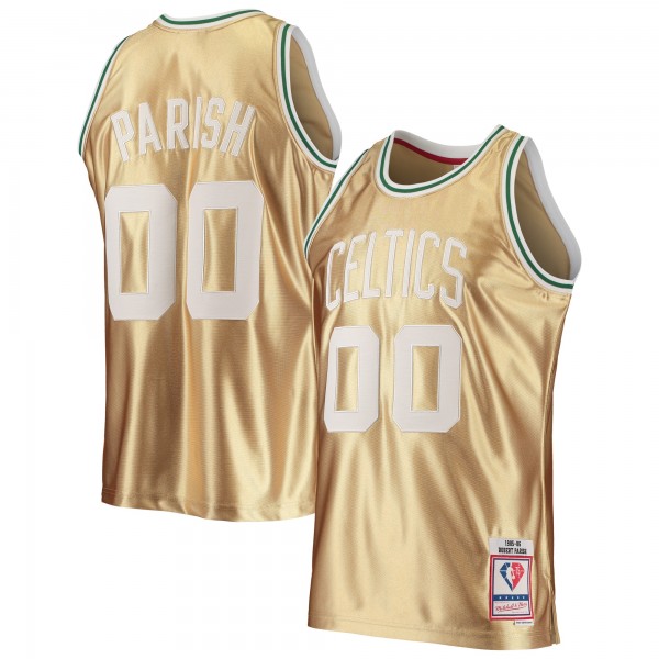 Игровая форма Robert Parish Boston Celtics Mitchell & Ness 75th Anniversary 1985-86 Hardwood Classics Swingman - Gold