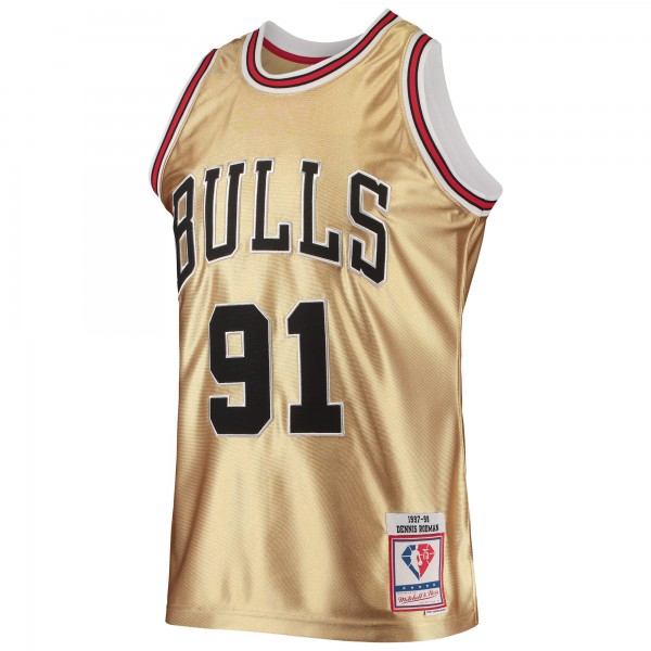 Игровая форма Dennis Rodman Chicago Bulls Mitchell & Ness 75th Anniversary 1997-98 Hardwood Classics Swingman - Gold