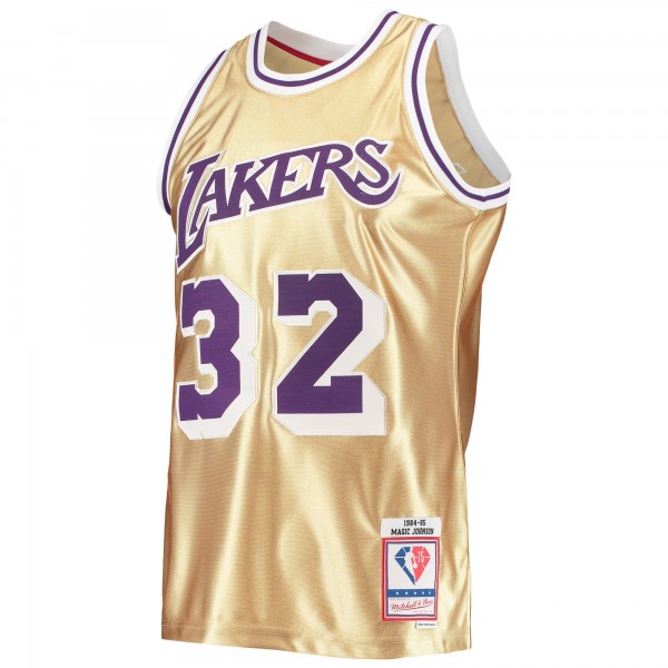 Игровая форма  Magic Johnson Los Angeles Lakers Mitchell & Ness 75th Anniversary 1984/85 Hardwood Classics Swingman - Gold
