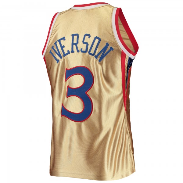 Игровая форма  Allen Iverson Philadelphia 76ers Mitchell & Ness 75th Anniversary 1996-97 Hardwood Classics Swingman - Gold