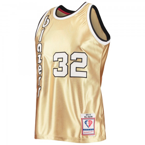 Игровая форма  Bill Walton Portland Trail Blazers Mitchell & Ness 75th Anniversary 1976/77 Hardwood Classics Swingman - Gold