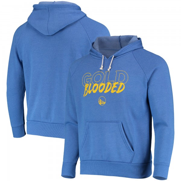 Толстовка Golden State Warriors Majestic Threads Mantra Tri-Blend V-Neck Raglan - Heathered Royal