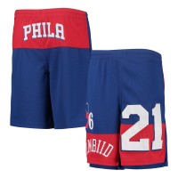 Шорты Joel Embiid Philadelphia 76ers Youth Pandemonium Name & Number - Royal