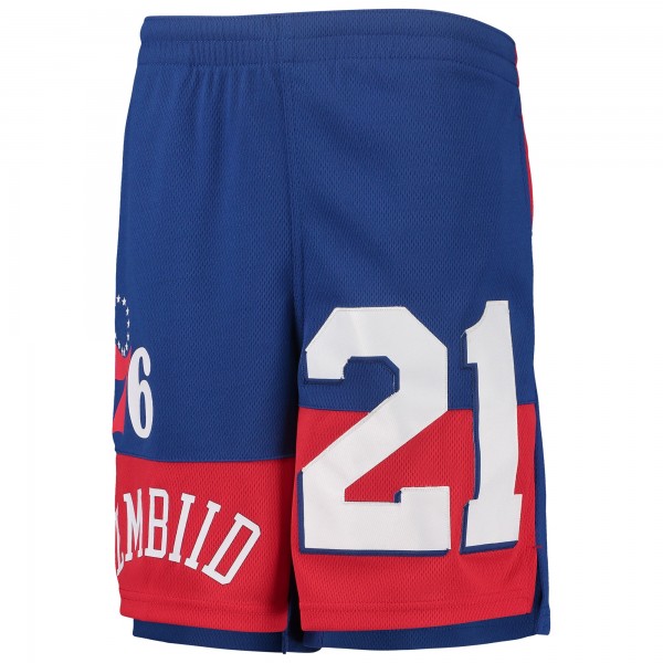 Шорты Joel Embiid Philadelphia 76ers Youth Pandemonium Name & Number - Royal
