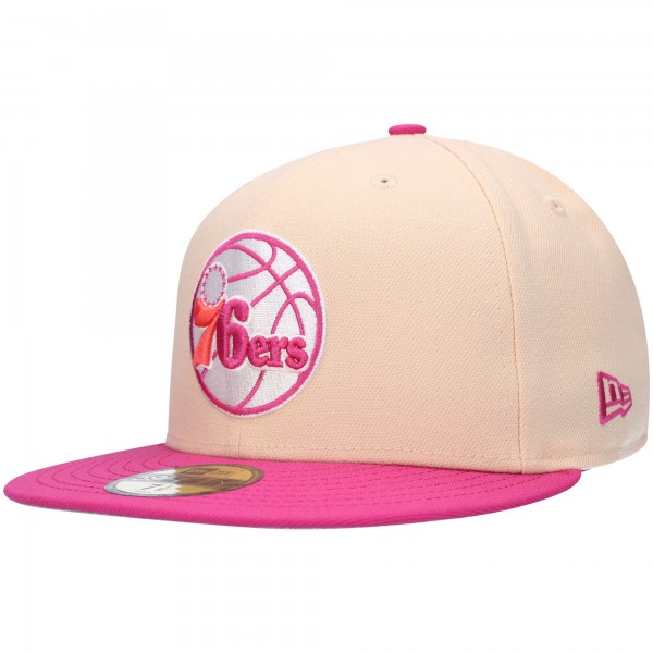 Бейсболка Philadelphia 76ers New Era Passion Mango 59FIFTY - Orange/Pink