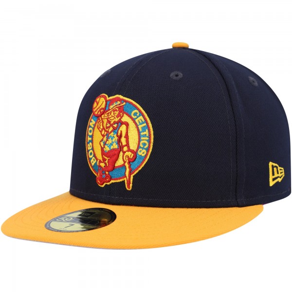 Бейсболка Boston Celtics New Era Midnight 59FIFTY - Navy/Gold