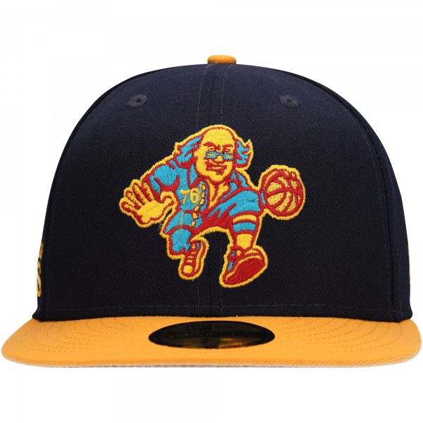 Бейсболка Philadelphia 76ers New Era Midnight 59FIFTY - Navy/Gold