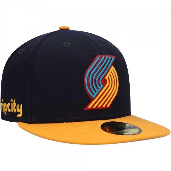 Бейсболка Portland Trail Blazers New Era Midnight 59FIFTY - Navy/Gold