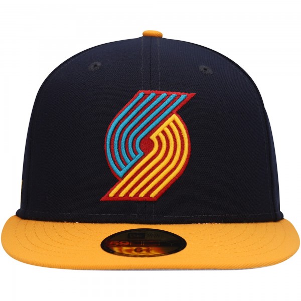 Бейсболка Portland Trail Blazers New Era Midnight 59FIFTY - Navy/Gold