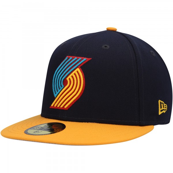 Бейсболка Portland Trail Blazers New Era Midnight 59FIFTY - Navy/Gold