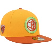 Бейсболка Brooklyn Nets New Era 59FIFTY - Gold/Rust