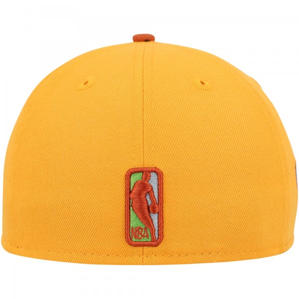 Бейсболка Brooklyn Nets New Era 59FIFTY - Gold/Rust