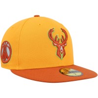 Бейсболка Milwaukee Bucks New Era 59FIFTY - Gold/Rust